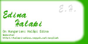 edina halapi business card