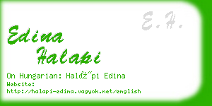 edina halapi business card